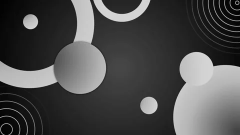 Abstract dark background with overlapping gradient circles and rings concen.. 库存影片 337074088