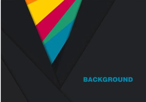 Abstract dark background paper sheets surrounds multicolored stripes. Stock Illustration