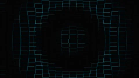 Abstract dark background with pulsing blue neon grid squares in dynamic mot.. Stock-Footage 341770795
