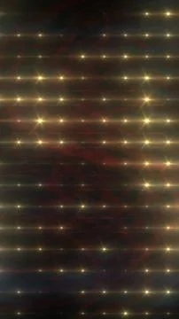 Abstract dark background with a repeating grid of golden starburst lights a.. Stock Illustration