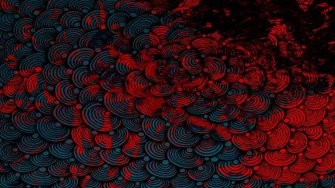 Abstract dark background with a repetitive pattern of overlapping concentric Stock Illustration