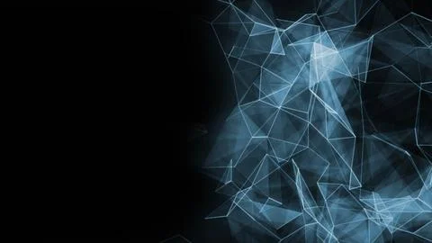 Abstract dark background with screen side plexus for presentations Stock Illustration