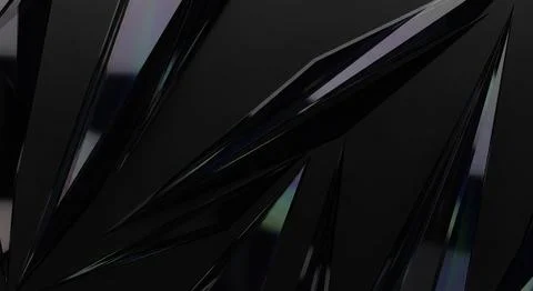 Abstract dark background with sharp black shards and futuristic glowing hig.. Stock Illustration