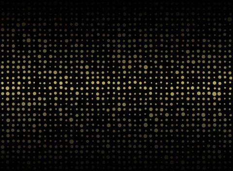 Abstract of dark background with small mix sized gold circle shape random. Illustrazione stock