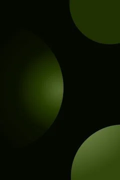 Abstract dark background with smooth gradient green spheres Stock Photos