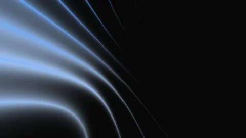 An abstract dark background with soft blue light lines and waves spreading from 库存影片 334784893