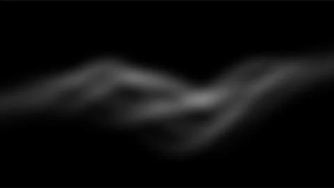 Abstract Dark Background with Soft Blurred White Smoke Waves on Black. Stock Photos