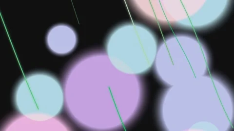 Abstract Dark Background with Soft Pastel Bokeh and Green Diagonal Lines Stock Footage 334863373