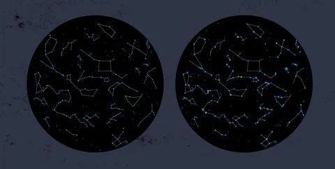 Abstract dark background with star map and constellations for your design. .. Stock Illustration