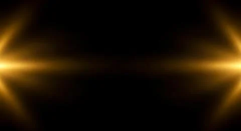 Abstract dark background symmetrical glowing golden light flares bright opt.. Stock Illustration