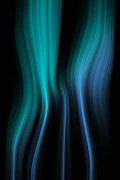 Abstract Dark Background with Teal and Blue Vertical Wavy Motion Blur Lines Stock Illustration