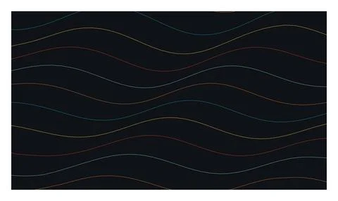 Abstract dark background with thin colorful wavy lines creating a modern an.. Stockillustratie