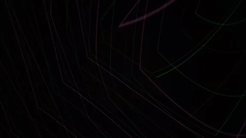 Abstract dark background with thin glowing lines moving in dark space. Stock Footage 334431766