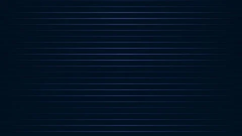 Abstract dark background with thin glowing horizontal lines in deep blue Video stock 335117595