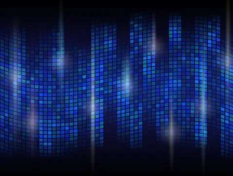 Abstract dark background with undulating mosaic Stock Illustration