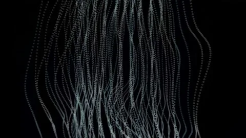 Abstract Dark Background with Vertical Flowing Lines of Gray Particles imag.. Stock Footage 330790747