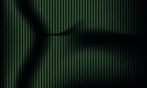 Abstract dark background with vertical forest green stripes and wavy light .. Stock-Illustration