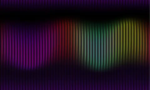 Abstract dark background with vertical glowing stripes and colorful gradien.. Illustration