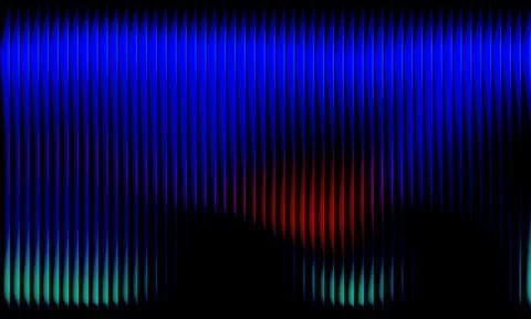 Abstract dark background with vertical parallel stripes and vibrant blue, r.. Stock-Illustration