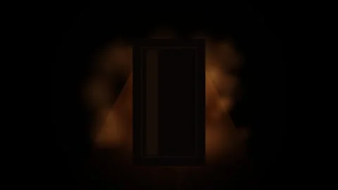 Abstract dark background with warm glowing grid and light. Stock-Footage 344038462