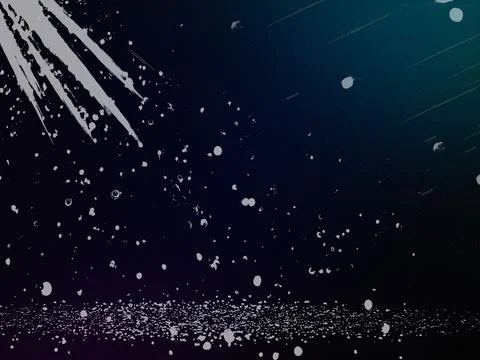 Abstract dark background with white paint splatter and light streaks 库存插图