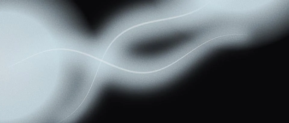 Abstract dark background with white smoke and glowing waves. Soft grainy te.. 库存插图