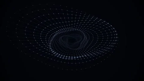 Abstract Dark Background With Wireframe Tunnel Loop Animation Stock Footage 331786296