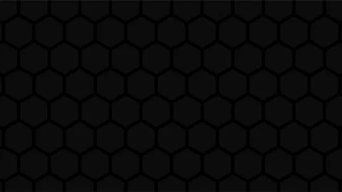Abstract dark black background with repeating hexagonal grid pattern. Stock Illustration