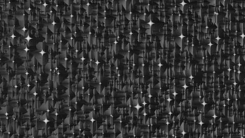 Abstract dark black decorative plaster background white stars, 3d render Illustrazione stock