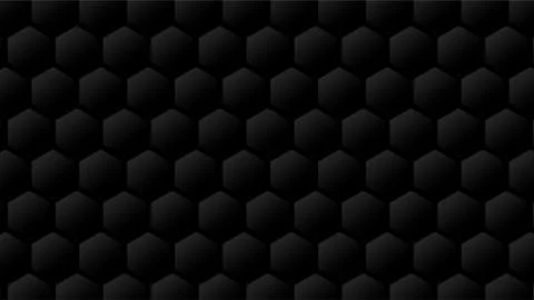 Abstract dark black hexagonal geometric pattern background texture. Stock Illustration
