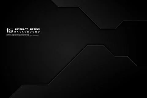 Abstract dark black technology overlap design background. Stock Illustration