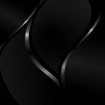 Abstract dark black textured panoramic background with smooth silvery lines Stock Illustration