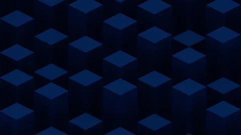 Abstract Dark Blue 3D Cube Columns Seamless Loop - Secure Data Server Background Stock Footage 340413135