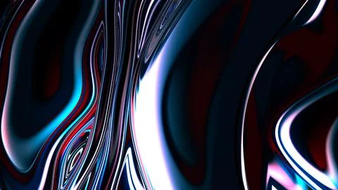 Abstract dark blue and red liquid fluid background with glossy metallic wave Stock Illustration