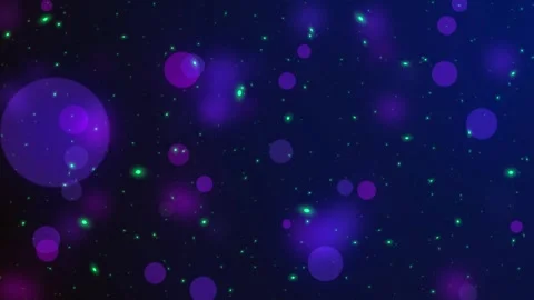 Abstract dark blue background featuring floating purple bokeh orbs and Video stock 345330651