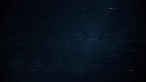 Abstract dark blue background featuring a digital wireframe city skyline wi.. Stock Footage 346723575
