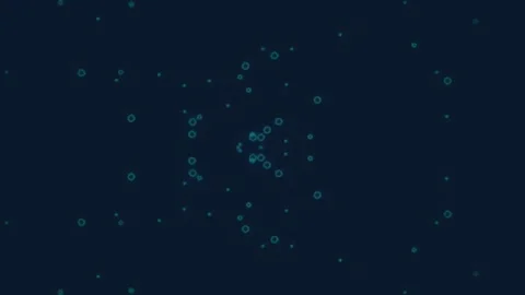 Abstract Dark Blue Background with Floating Particles and Light Effects. Stock Footage 342458794