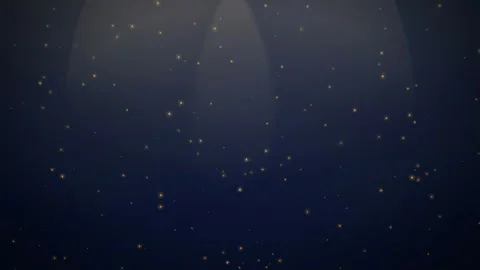 Abstract dark blue background with floating golden particles and soft cinematic Video stock 345430593
