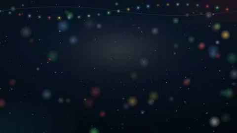 Abstract dark blue background with floating colorful bokeh particles and Video stock 345430644