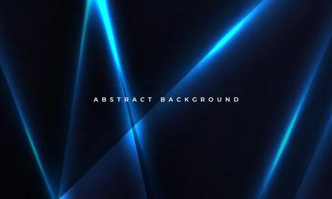 Abstract dark blue background with geometric dynamic glowing lines. Stock Illustration