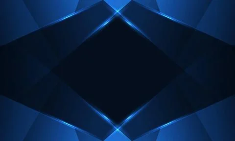 Abstract dark blue background with geometric dynamic glowing lines. Illustrazione stock