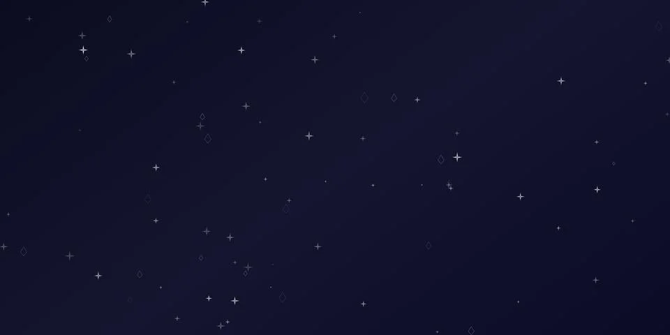 Abstract dark blue background with glowing white stars Stock Illustration