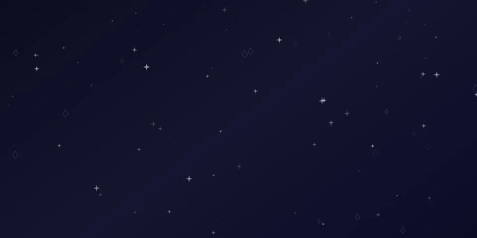 Abstract dark blue background with glowing white stars Stock Illustration