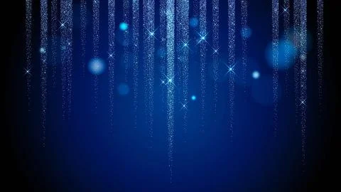 Abstract dark blue background with glowing light particles and vertical str.. Stock Illustration
