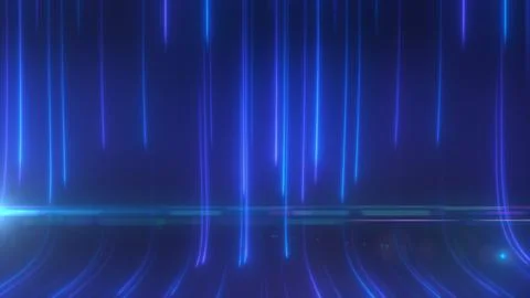 Abstract dark blue background with glowing vertical neon light streams, sub.. Stock Illustration