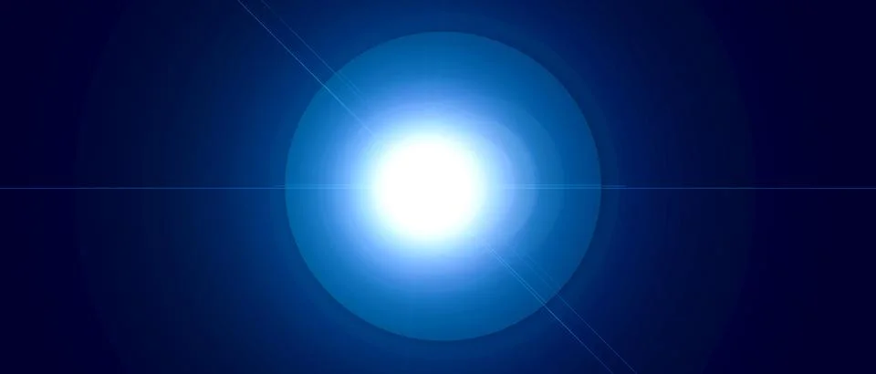 Abstract Dark Blue Background with Glowing Bright Light Burst Stock Illustration
