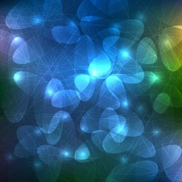 Abstract dark blue background with lines and glow. Stock Illustration