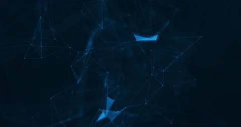 Abstract dark blue background with plexus lines and polygons Stock Footage 195852133