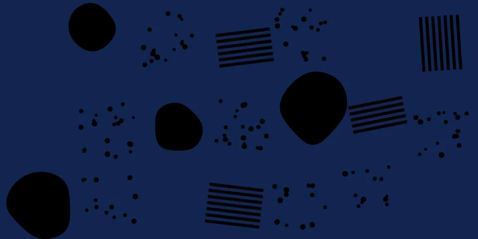 Abstract dark blue background with scattered black dots, lines, and geometr.. Stock Illustration