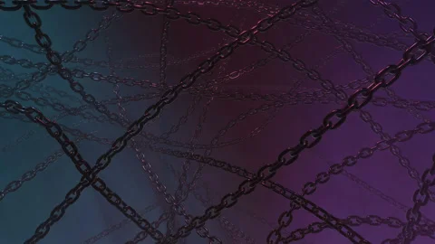 Abstract dark blue background seamless footage with metal chains. Stock Footage 154370859